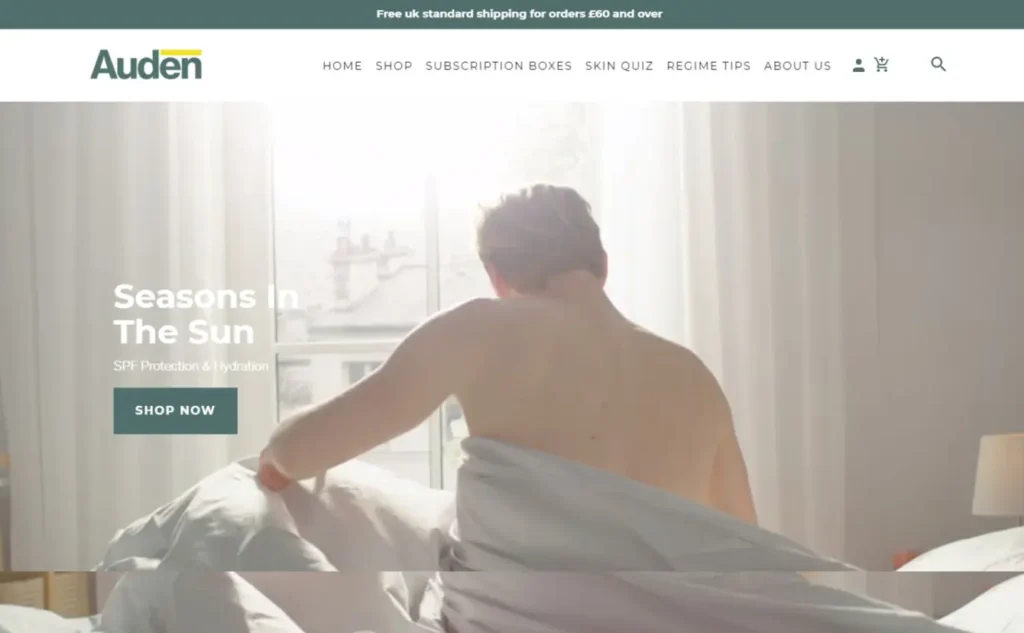 Auden Skin Care beauty e-commerce website project screenshot