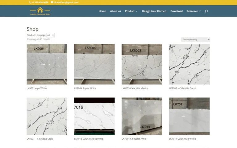 Hicksville Cabinetry and Quartz website project screenshot