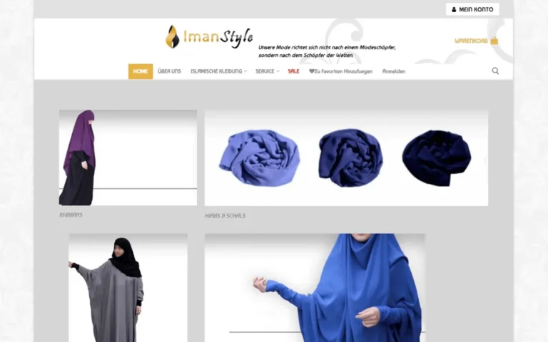 Iman Style modest fashion e-commerce website project screenshot